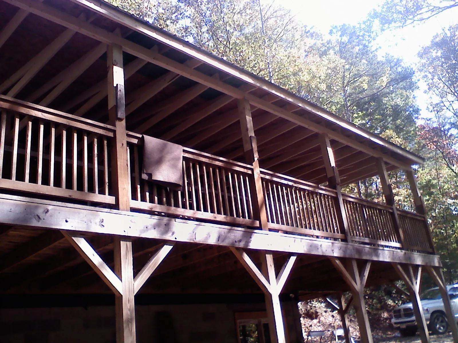 Timber framing under a new elevated porch and deck — Roof Leak Repair in Prole by Roofing Brothers
